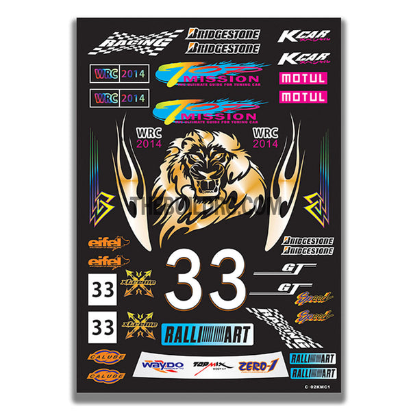 AQ Dispersible Thin Film Colour Model Decal WRC 2014 Brands Logos