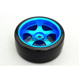 1/10 RC Car 5 Spoke Triangle 3mm Offset DRIFT Alloy Wheel with HPI OEM T-DRIFT SLICK DRIFT Tyres / Tires 4pcs